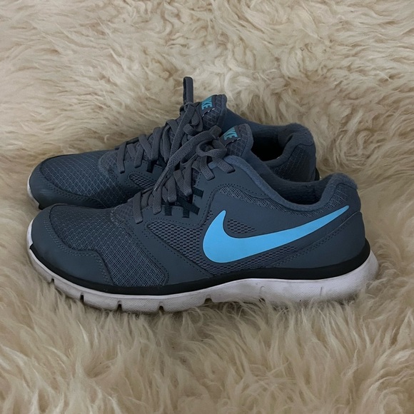 Nike Flex Experience RN 3 Gray/Blue Running Shoes - Picture 4 of 9